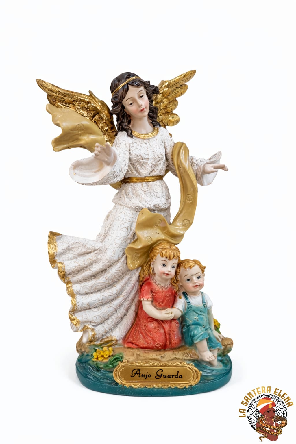 angel de la guarda con niÑos a la derecha 21 cm