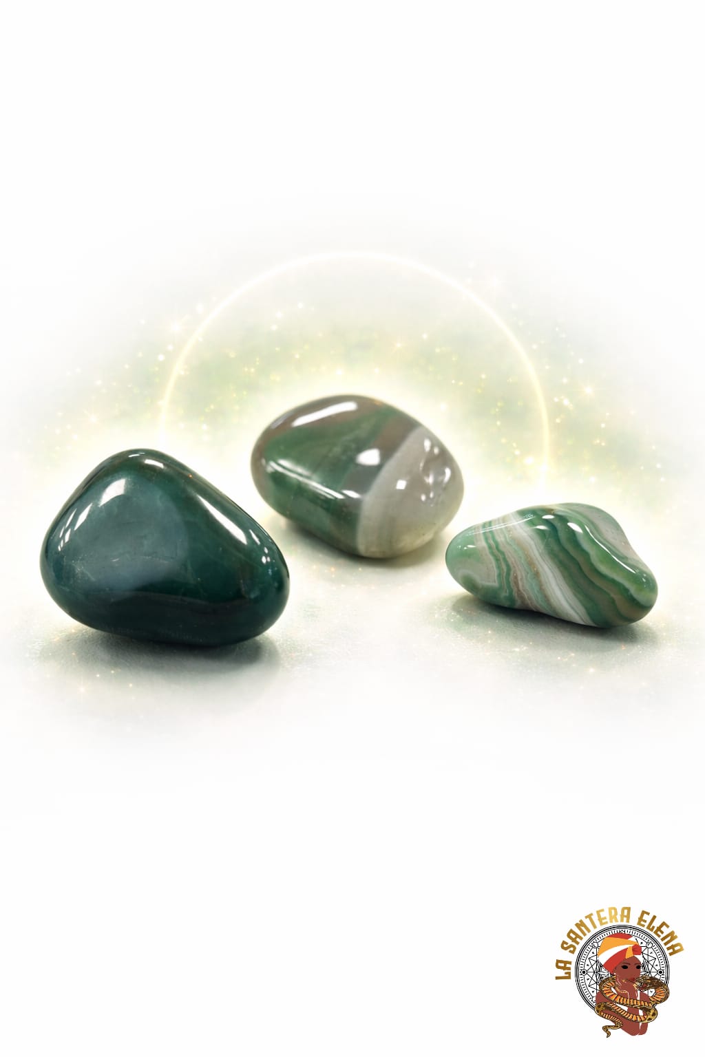 piedra preciosa agata verde pulida (unidad)