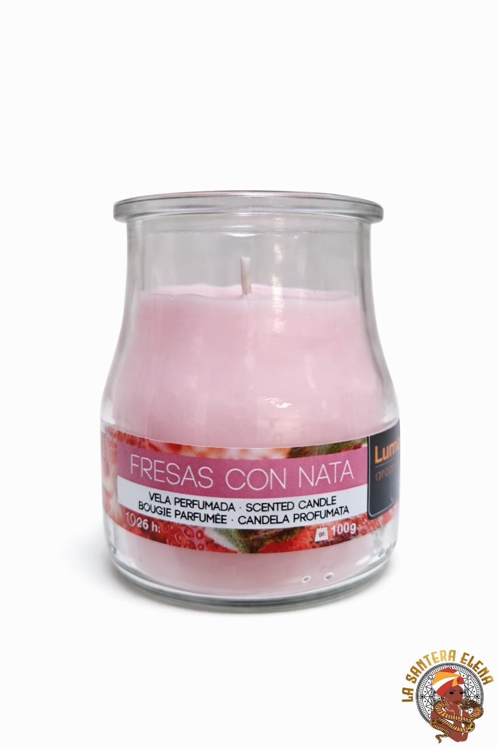 vaso yogurt perfumado, fresas con nata