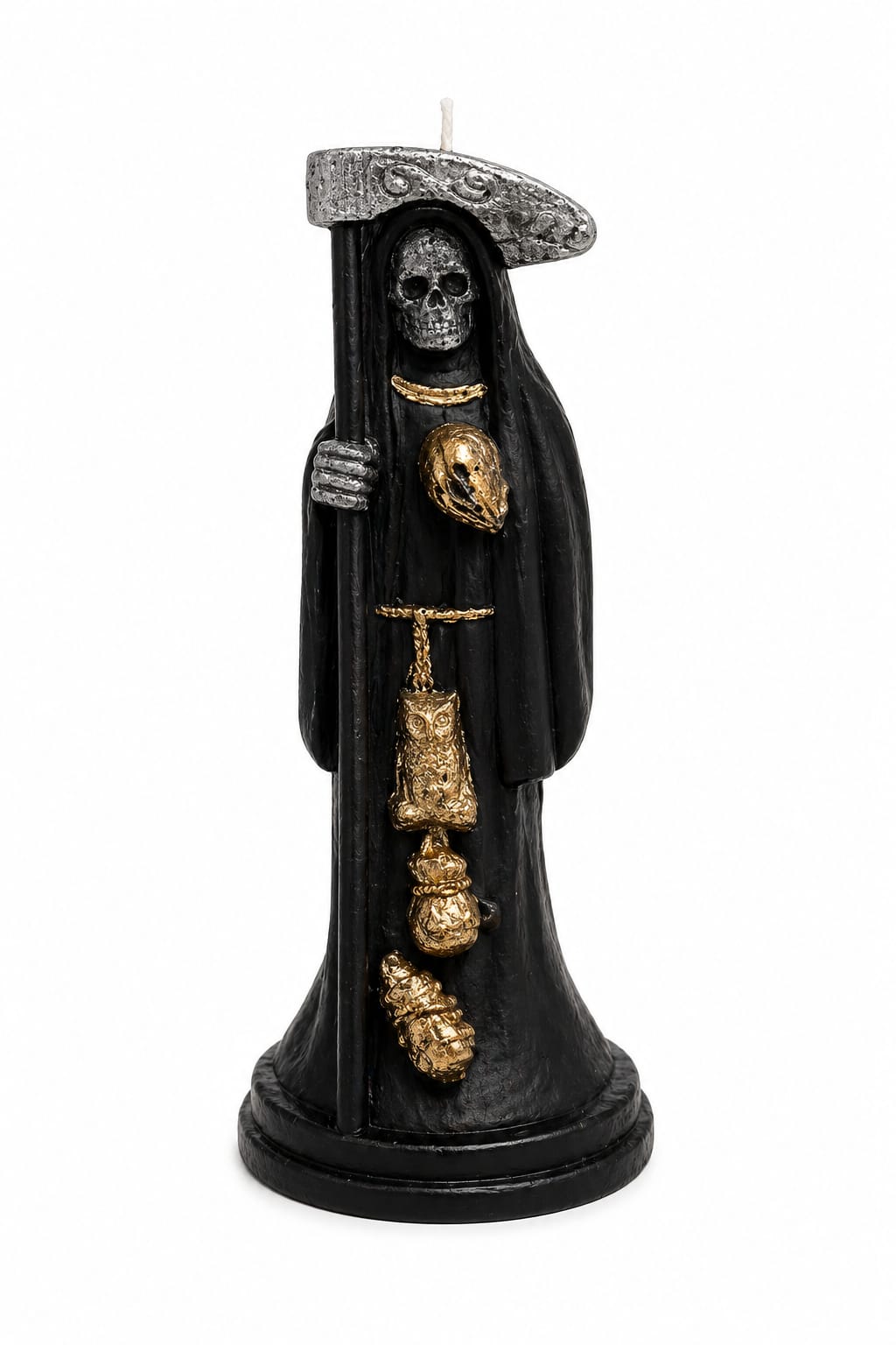 vela santa muerte con guadaÑa 16 cm (negro) vela santa muerte con guadaÑa 16 cm (negro)