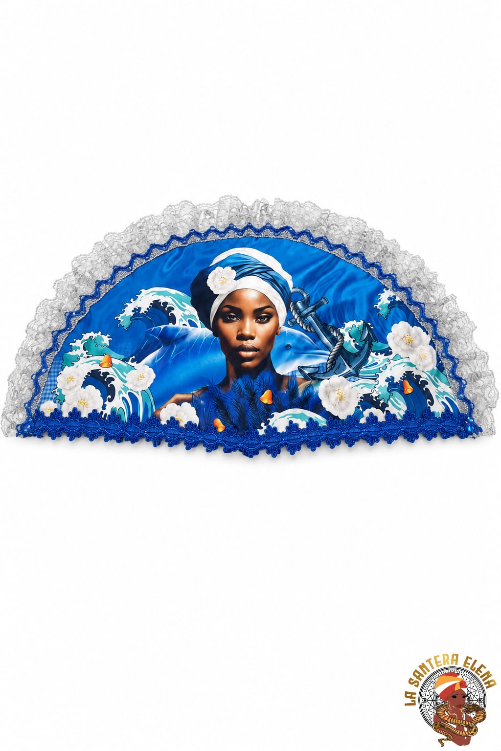 abanico yemaya 65 x 5 cm tela impresa