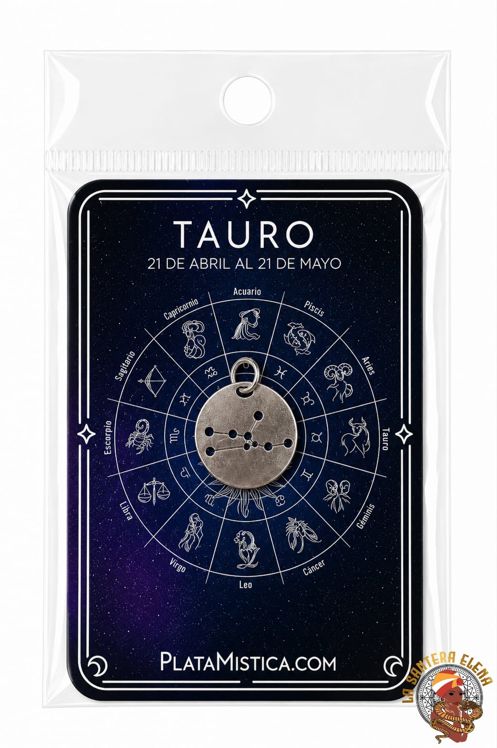 colgante chapa constelaciÓn tauro plata 925