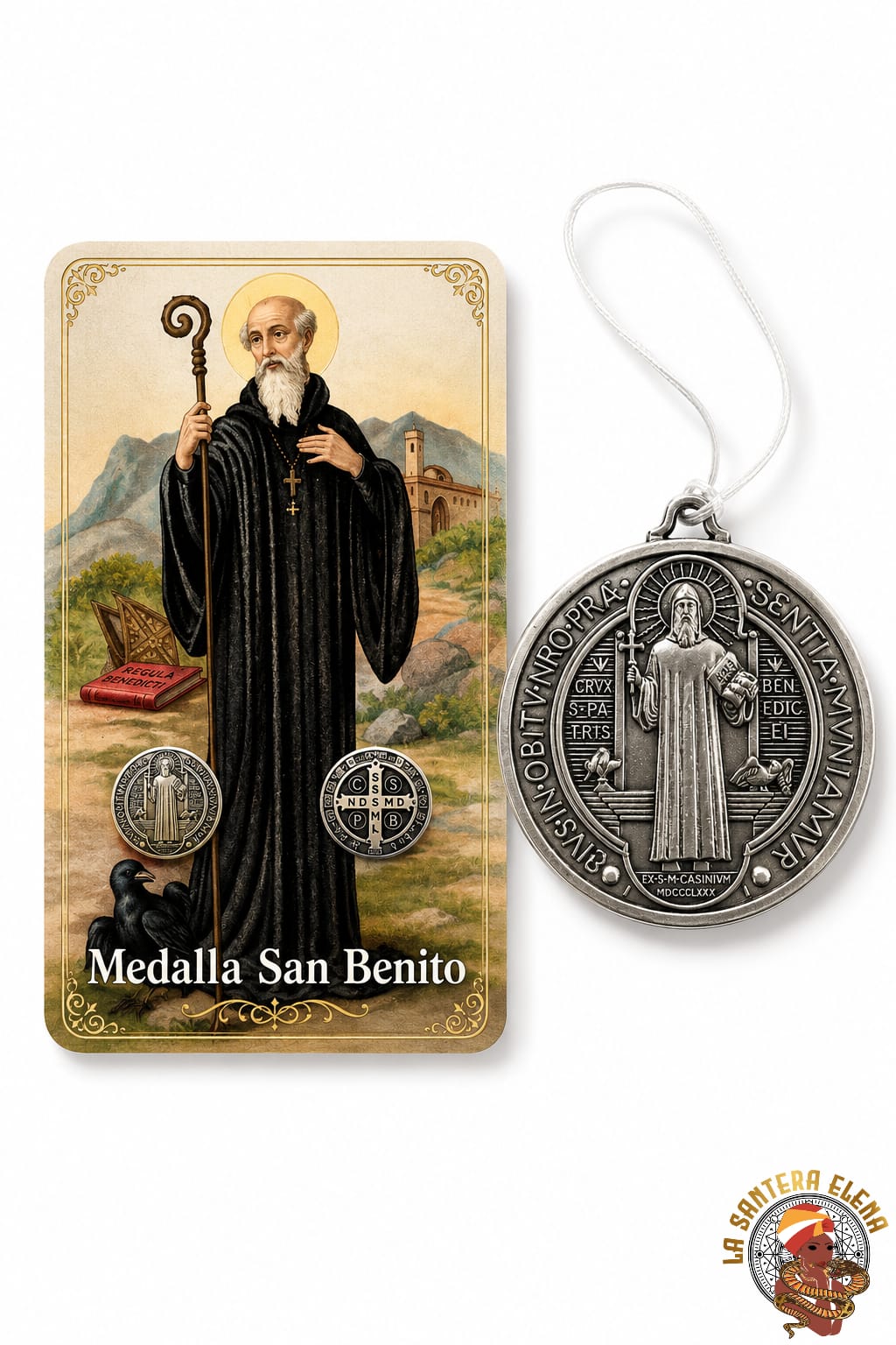 medallÓn san benito 8 cm (niquenada) ( reverso cruz)